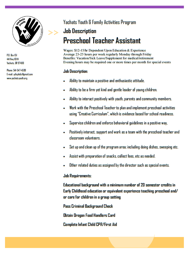 Preschool assistant teacher jobs in singapore